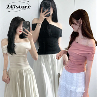 Áo trễ vai, áo kiểu nữ phong cách tiểu thư thanh lịch chất cotton mềm mịn - 247store.vn - Aotrevai291_P10K10