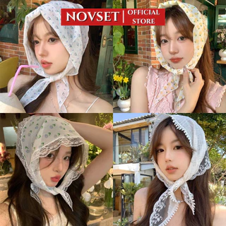 Khăn đội đầu bandana tiểu thư phối ren NOVSET