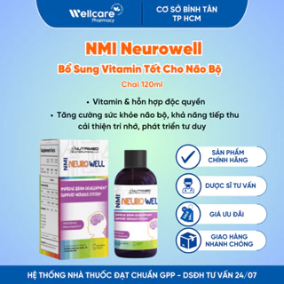 NMI Neurowell [Chính hãng] - Chai 120ml giúp phát triển não bộ, hỗ trợ cho trẻ tự kỷ, tăng động