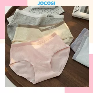 Quần chip nữ cotton đáy lót hai lớp kháng khuẩn họa tiết in nổi sang trọng gợi cảm JOCOSI LY01