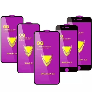 Kính cường lực cao cấp OG tím cho iPhone X/XS XR XSMAX 11 12 13 14 15 PROMAX Độ cứng 9H Cảm ứng Siêu mượt