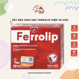 Sắt Ferrolip Bột Buccal Tan Ngay Trong Miệng, Hộp 20 gói, Hàng Nhập Chính Hãng