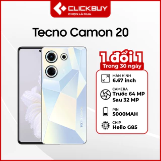 Điện thoại Tecno Camon 20 8GB/256GB - camera 64MP + 32MP, pin 5000mAh, sạc nhanh 33W