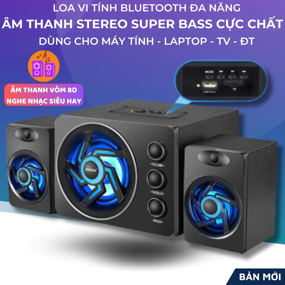 Loa Gaming Vi Tính Bluetooth Cao Cấp SADA-209 Pro Bass New Có Đèn Led Tự Động Chuyển Màu