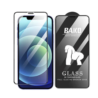 Kính Cường Lực Iphone BAIKO và Khung Tự Dán Blue Full Màn IP 6splus 7plus 8 8plus xs 11 12 13 14 pro ốp lưng