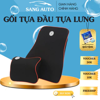 Gối Tựa Đầu Ô Tô, Gối Tựa Lưng Ô Tô Ruột Cao Su Non Bọc Nỉ,Chống Đau Mỏi Lưng Cổ, Bảo Vệ Cột Sống