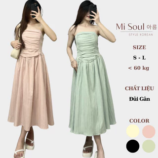 Đầm Maxi Cúp Ngực Misoul,Váy 2 Dây Dáng Dài Chất Liệu Đũi Gân Hàn Quốc 180