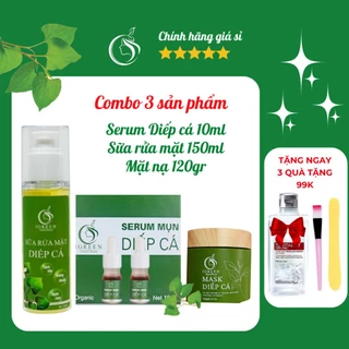 Combo Hoàn Hảo Serum Diếp Cá Igreen, Giúp Giảm Mụn Giảm Thâm Giúp Da Mềm Mịn Se Khít Lỗ Chân Lông