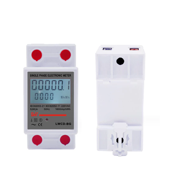 Công tơ điện tử 1 pha 80A LW thiết bị đo công suất, đồng hồ đo điện