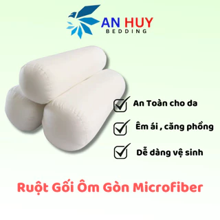 Ruột Gối Ôm Bông Gòn Xơ Microfiber Tinh Khiết , KT 35x100