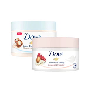 Kem Tẩy Tế Bào Chết Body Dove Macca Lựu Đỏ Chăm Da Sáng Mịn, Giữ Ẩm, Dưỡng Trắng 225ML Bản Đức Cao Cấp New