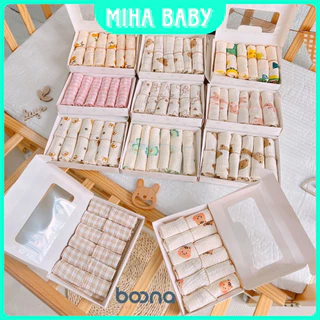 KHĂN Sữa Muslin Boona Hộp 6 khăn xô sữa muslin 2 lớp cao cấp mềm mịn cho làn da bé shop Miha Baby