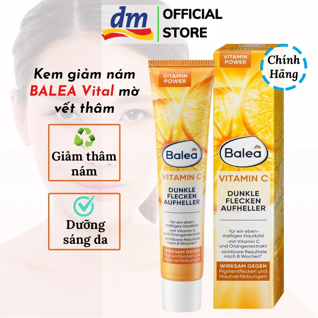 Kem giảm nám tàn nhang Balae Vitamin C giúp làm mờ thâm, nám dưỡng sáng da <Hàng Đức 20ml>