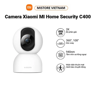 Camera Xiaomi MI Home Security C400 2,5K (2560×1440p) 4MP | Xoay 360° | AI phát hiện con người | Wi-Fi 2.4GHz/5GHz