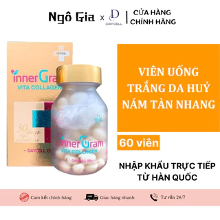 Viên Uống Huỷ Nám Tàn Nhang, Trắng Da, Cấp Nước Daycell Inner Gram Vita Collagen hộp 60 viên