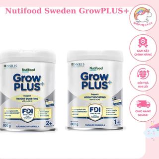 Sữa Bột Nutifood Sweden GrowPLUS+ Cao lớn vượt trội (Bạc) 800g Date Mới