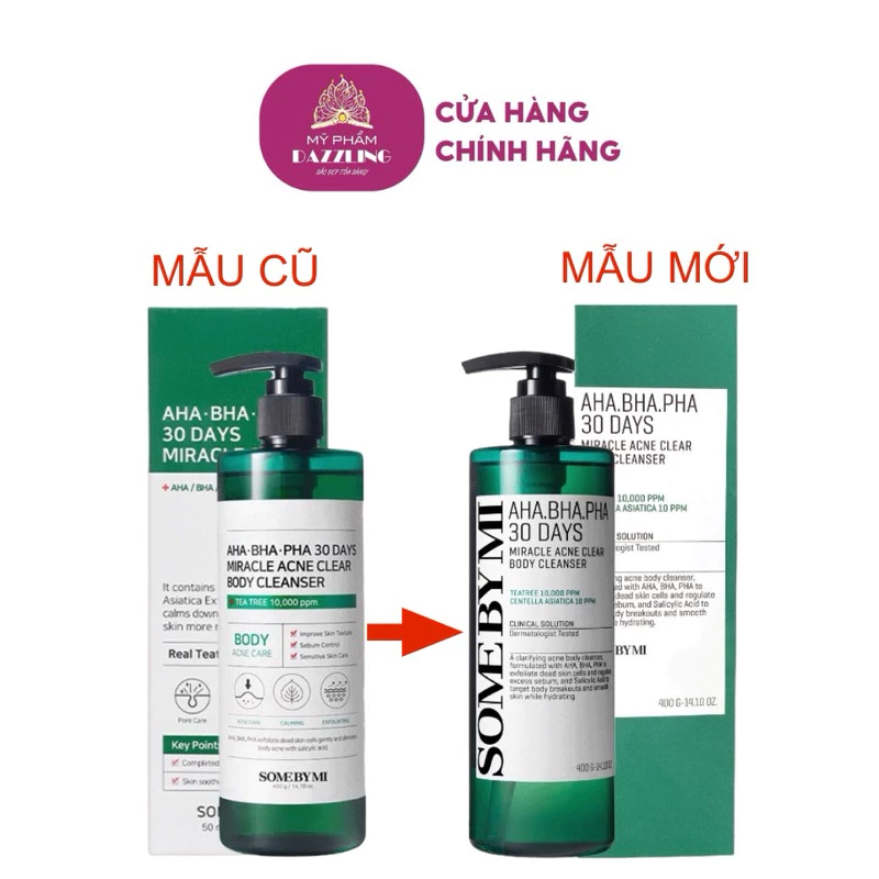 Sữa Tắm Some By Mi AHA-BHA-PHA 30 Days Miracle Acne Clear Body Cleanser 400g