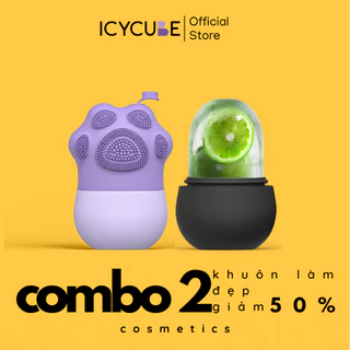 [COMBO 2 MÀU] Khuôn đá lăn mặt ICYCUBE chăm sóc da mặt nam và nữ, làm mịn da, silicon cao cấp