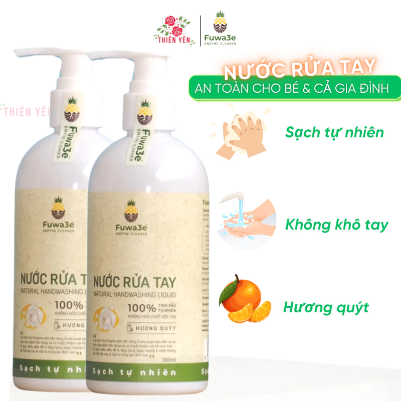 [ Nước rửa tay Fuwa3e 100ml/ 300ml an toàn cho mọi loại da ] diệt 99% vi khuẩn mùi tinh dầu quýt