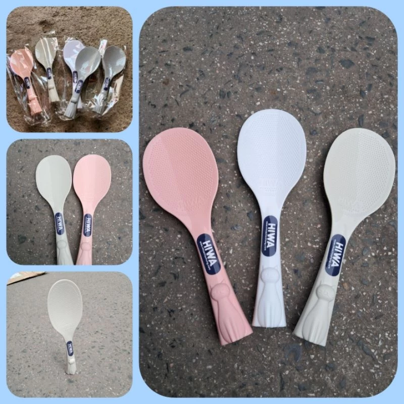 Môi (vá) xới cơm chống dính thân chú mèo dễ thương nhựa Châu Hưng- thìa xới cơm đế đứng nhựa PP nguyên sinh