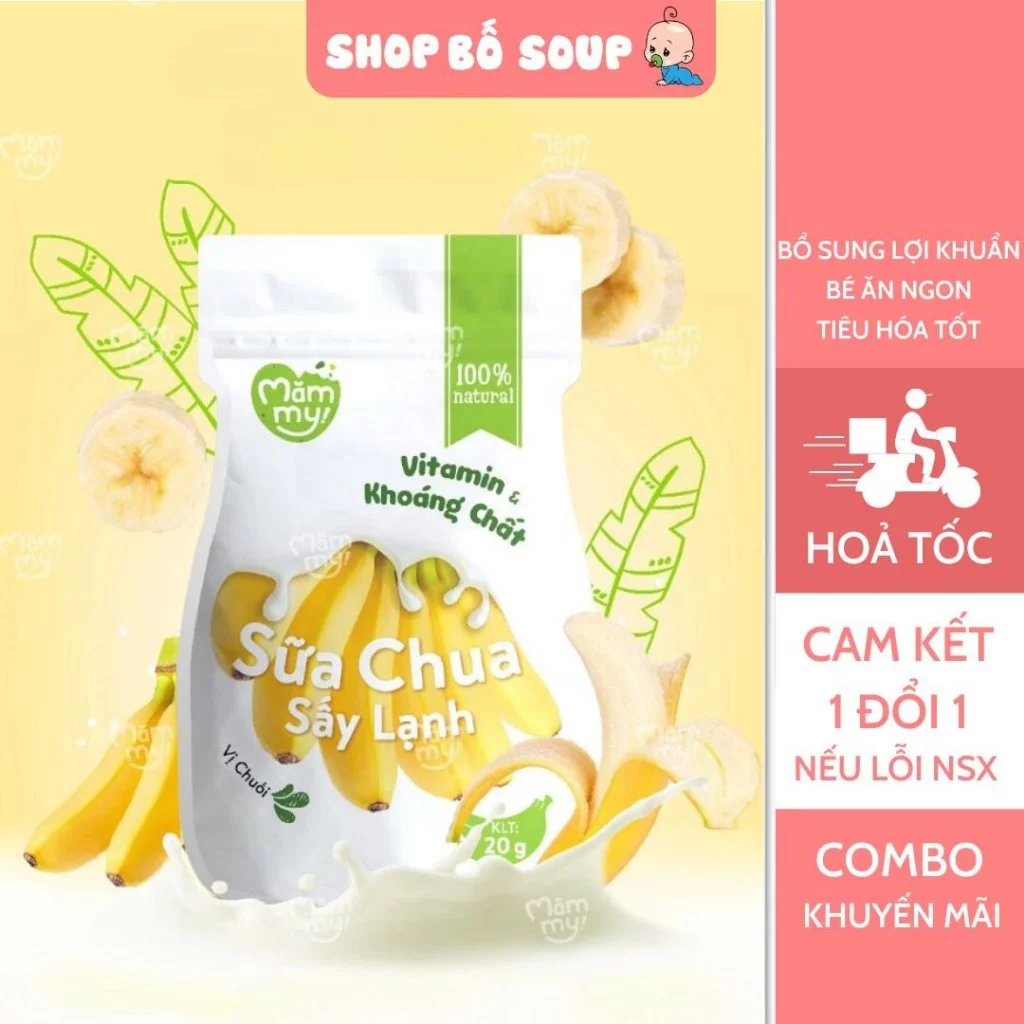 Sữa chua sấy Mămmy viên tròn chống hóc cho bé từ 6 tháng tuổi - 20 gram