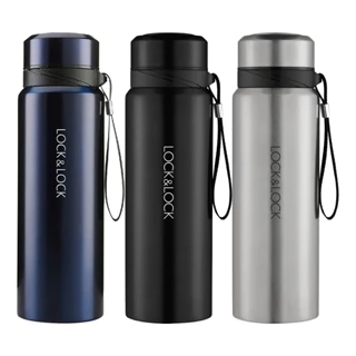 Bình giữ nhiệt Lock&Lock Vacuum Bottle 1100ml /800ml Thép không gỉ - Có dây xách, nhỏ gọn, giữ nhiệt 24h