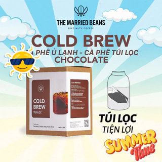 Cà phê ủ lạnh COLD BREW TÚI LỌC 100% ARABICA rang mộc, hương vị sô-cô-la CHOCO The Married Beans Coffee