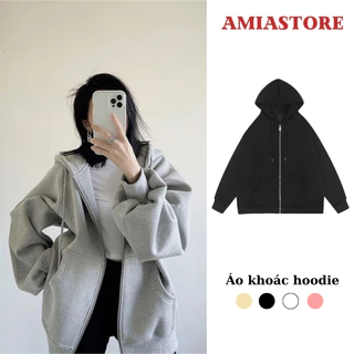 Áo khoác Hoodie trơn 4 Màu Nam Nữ Ulzzang Unisex, hoodie zip dáng hàn quốc dễ phối đồ tag su 06