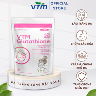 Viên uống VTM Glutathione hỗ trợ làm sáng da, hỗ trợ giảm triệu chứng khô da, nhăn da, nám da - gói 30 ngày