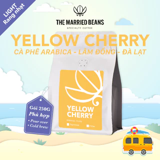 Cà phê đặc sản rang mộc Arabica 100% Yellow Cherry, rang nhạt (pour over, cold brew) THE MARRIED BEANS (Túi 250gr)