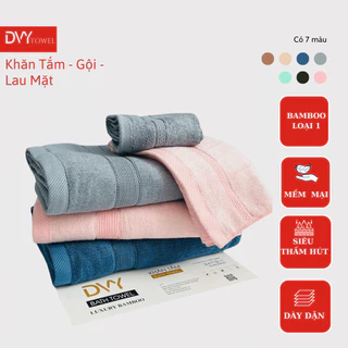 Khăn Tắm Tre Bamboo Gội Đầu Lau Mặt DVY TOWEL Dày Siêu Thấm Hút  Không Xù Bông Không Phai Màu