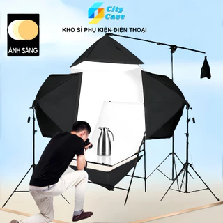 Bộ KIT SOFTBOX trợ sáng Studio 50x70 hỗ trợ sáng chup ảnh sản phẩm, Quay Phim/Video/Vlog, Livestream CHÂN ĐÈN XỊN 2.1m