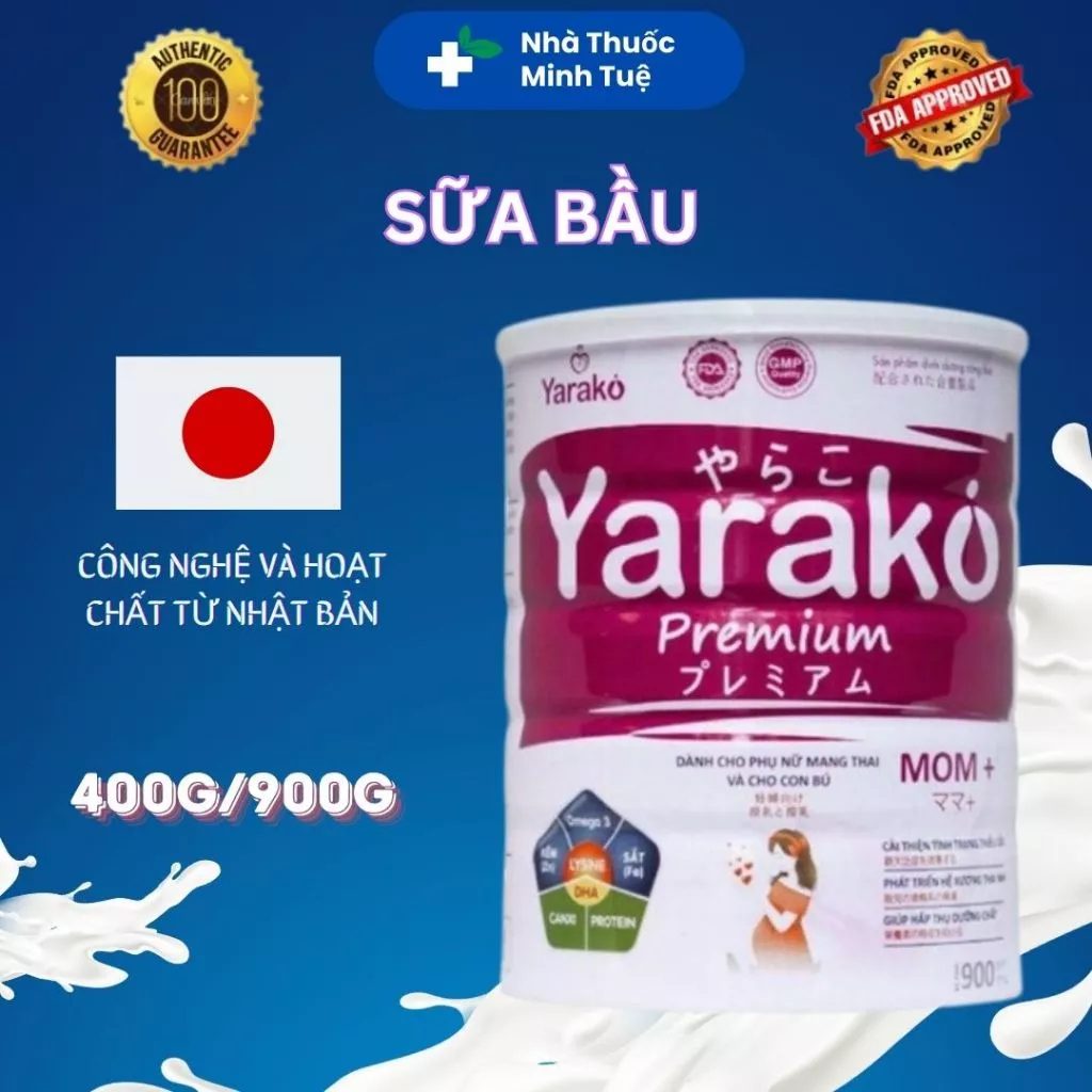 Sữa Bầu Sữa Cho Bà Bầu Yarako Premium Mom+ Dinh Dưỡng Chuyên Biệt Cho Thai Kỳ Và Sau Sinh Chính Hãng