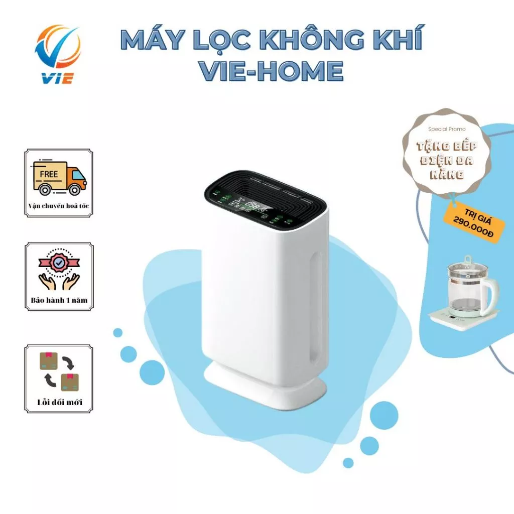 Máy lọc không khí cho phòng diện tích rộng 30 - 50 m2 tiêu chuẩn châu âu Vie Home