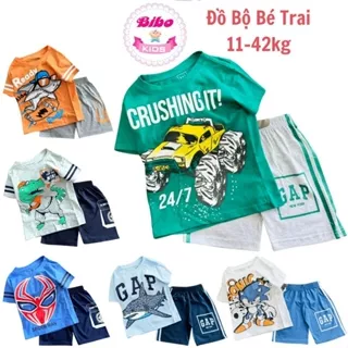 [11-40kg] Đồ Bộ Cho Bé Trai Size Nhí Đại Cotton Mặc Mát Set Quần Đùi Áo Phông Cộc Tay Trẻ Em In Hoạt Hình Hot Trend