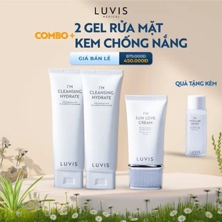 Combo 1 Kem chống nắng &  02 Gel rửa mặt Hắc Mai Biển Luvis - Tặng 1 Nước Tẩy Trang