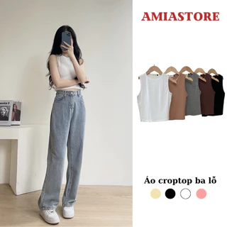 Áo croptop ba lỗ, áo thun siêu mềm mát amiastore