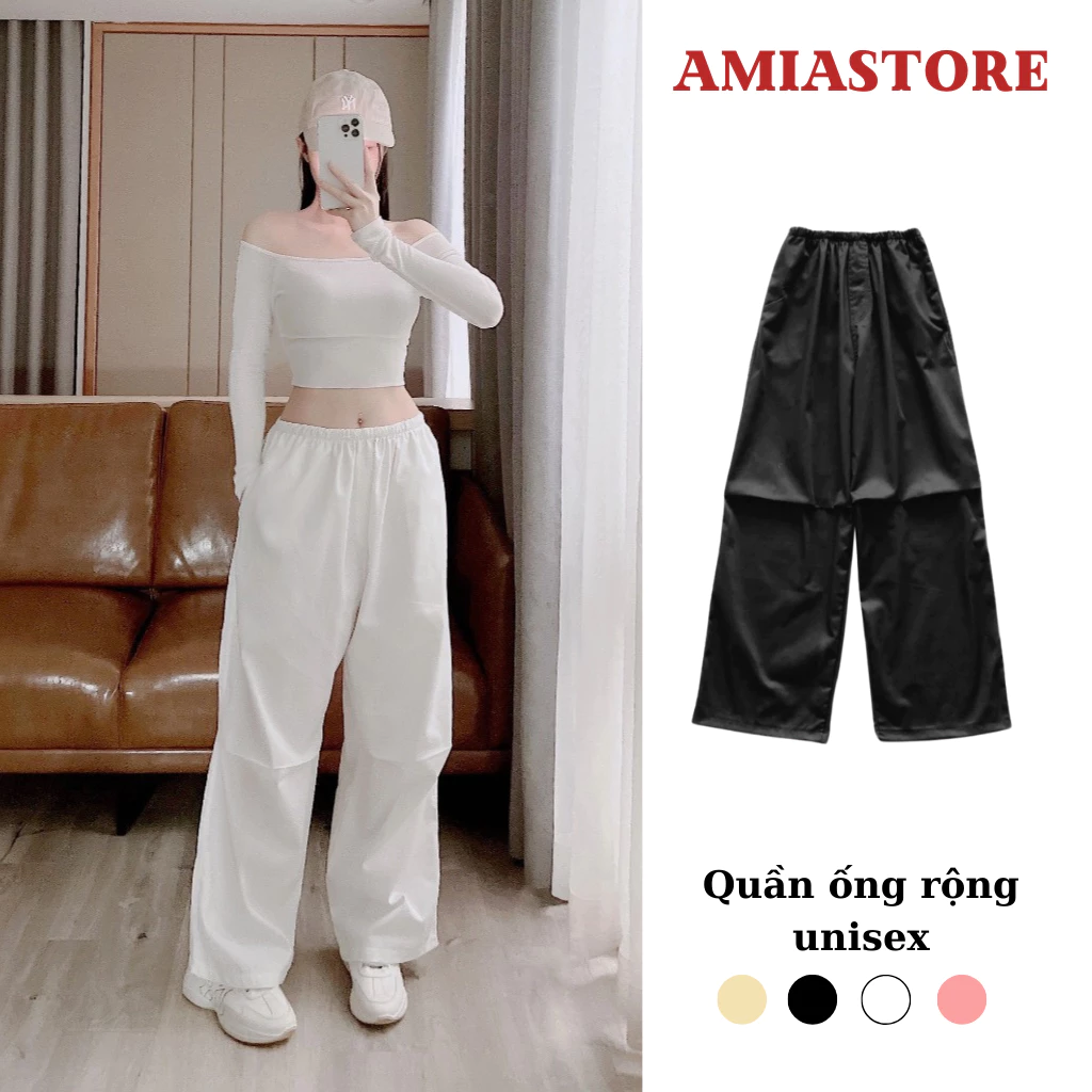 Quần ống rộng unisex,quần dài form rộng phù hợp cả nam nữ amiastore