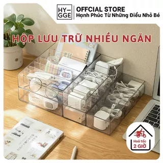 Hộp Đựng Phụ Kiện Nhiều Ngăn Tiện Lợi HYGGE Thiết Kế Ngăn Chia Tháo Rời Dễ Dàng Điều Chỉnh Lưu Trữ