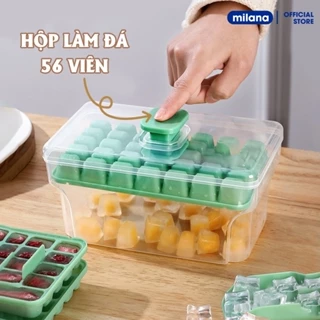 Khay đá silicone 8 ngăn có nắp ngăn mùi, khuôn làm thạch hoa quả tiện lợi dễ dàng