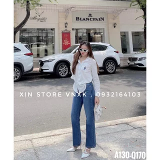 Áo sơ mi nữ Xịn Store sơ mi tay dài chất linen from suông công sở A130