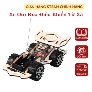 Xe Oto Đua Điều Khiển Từ Xa, Đồ Chơi Khoa Học Stem Tự Làm Bằng Gỗ – Diy Wood Steam