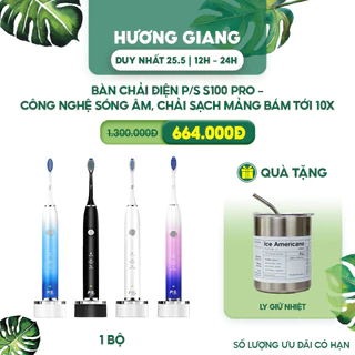 [LS 25.5]  Bàn Chải Điện P/S S100 PRO - Công Nghệ Sóng Âm, Chải Sạch Mảng Bám Tới 10X