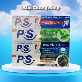 Kem đánh răng PS Ngừa sâu răng/Trà Xanh/123/Than hoạt tính