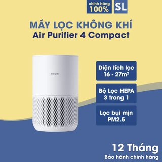 Máy Lọc Không Khí Xiaomi Air Purifier 4 Compact Khử Mùi Diệt Khuẩn Lọc Bụi Mịn Quốc Tế Bảo Hành 12T