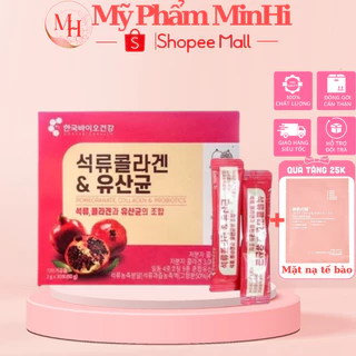 Bột Collagen Uống Lựu Đỏ Bio Cell Hàn Quốc, giảm mỡ, thừa cân, làm đẹp da, hộp 30 gói