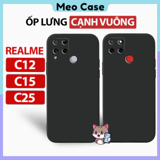 Ốp lưng Realme C15, Realme C12, Realme C25, TPU viền vuông, Vỏ điện thoại bảo vệ viền camera toàn diện | Meo case