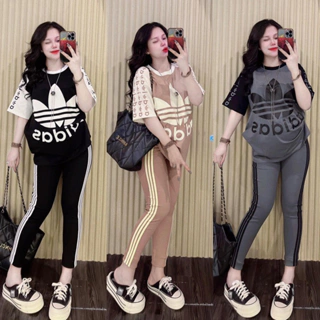 Set bộ Áo from bự phối quần legging ôm _quần gân _có túi quần _set bộ nữ quần dài mặc nhà _set bộ ngố  _Xưởng May Thu Lê