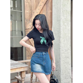 Áo thun babytee nơ xanh CHIBEST BAD52