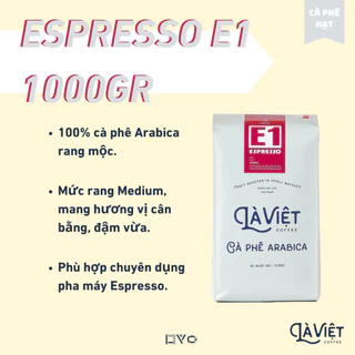 Cà Phê Nguyên Hạt LÀ VIỆT E1 100% Arabica 1kg Vị Cân Bằng